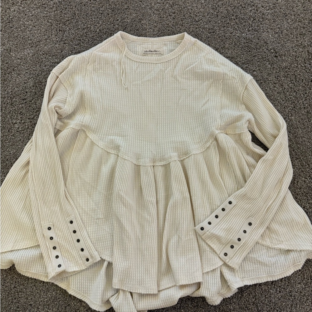 Free People Oh My Babydoll
Waffle Knit Oversize Thermal Top
Cream XS